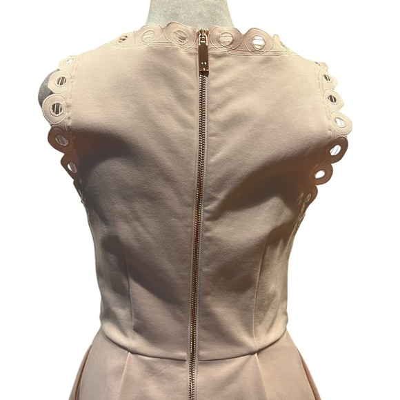 Ted Baker Emalise Pink V-neck Embroidered Skater Dress TB Size 2 - Picture 3 of 14